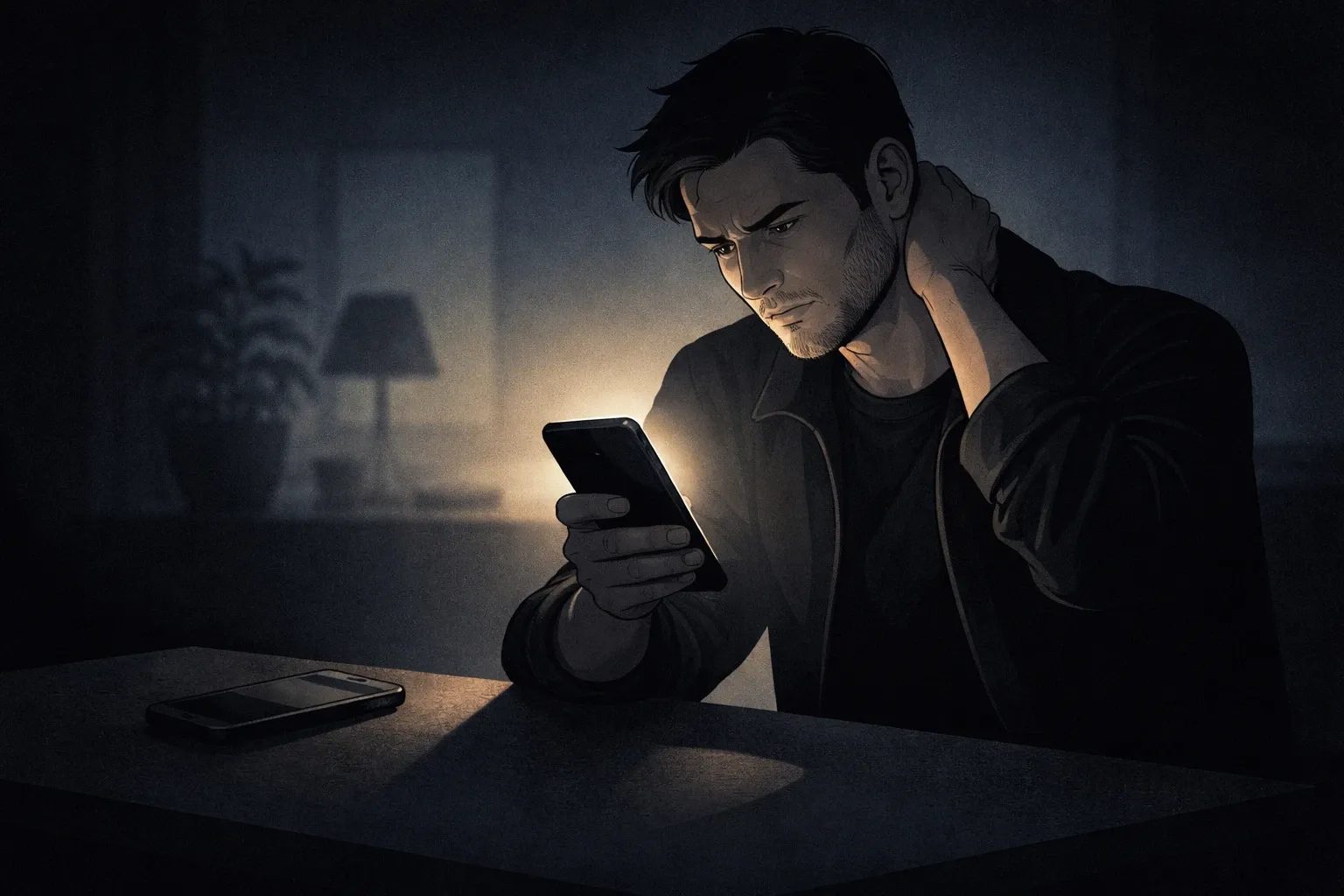 A person looking at their phone with a sense of dissatisfaction, representing the experience of outgrowing a basic recovery app