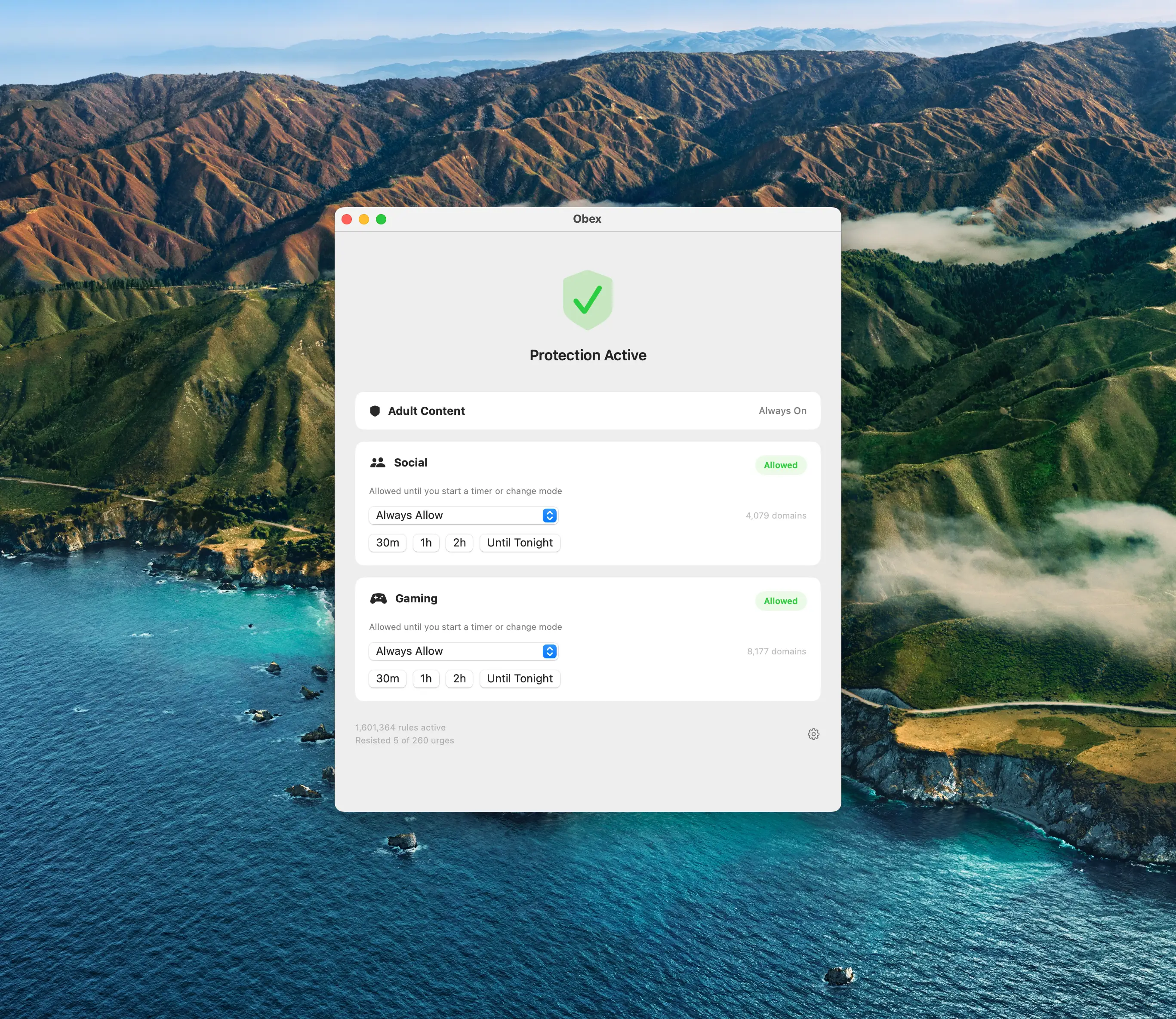 Obex Desktop — content blocking on macOS