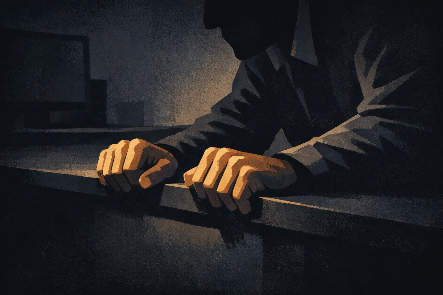 A person staring blankly at a glowing screen late at night, representing the dissociative state of gooning