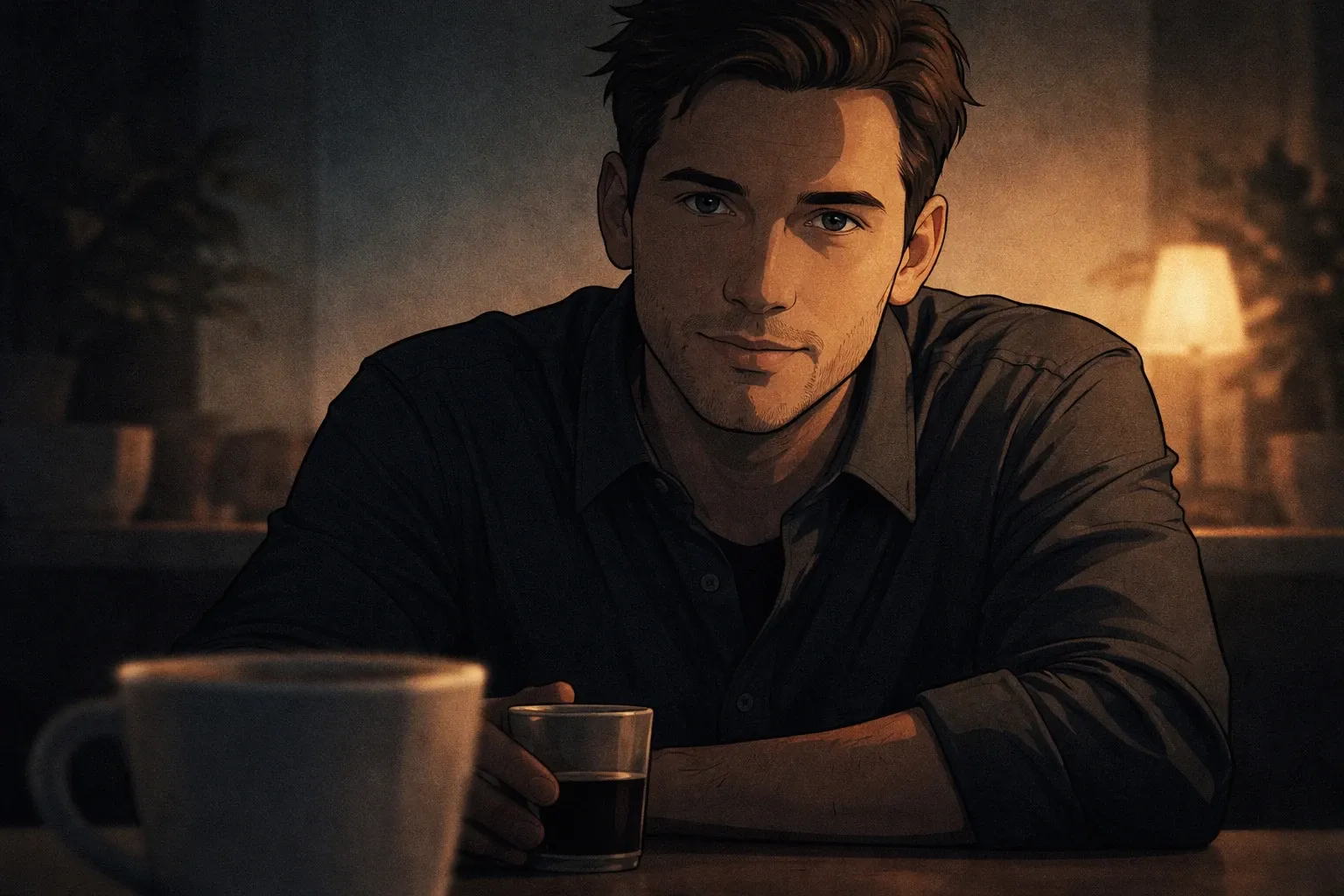 Two people making comfortable eye contact in a social setting, representing the increased presence and confidence from NoFap