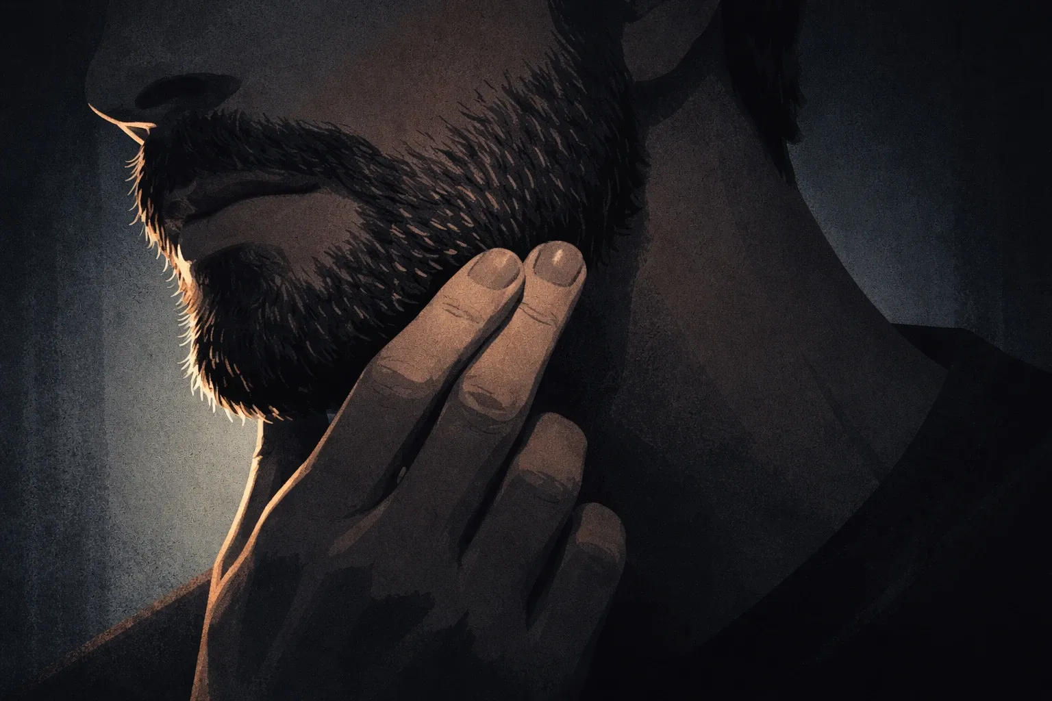 A close-up of a man with a full beard, representing the testosterone and DHT factors behind facial hair growth