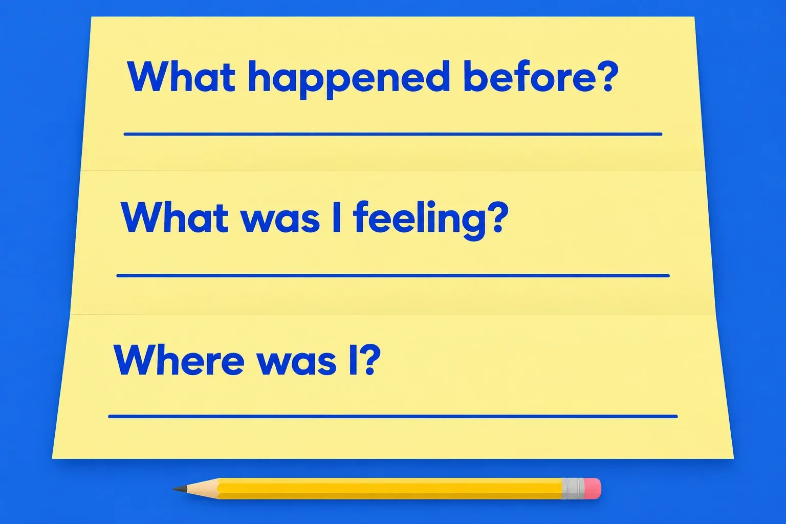 A reflection sheet asks what happened before the urge, what the person felt, and where they were.