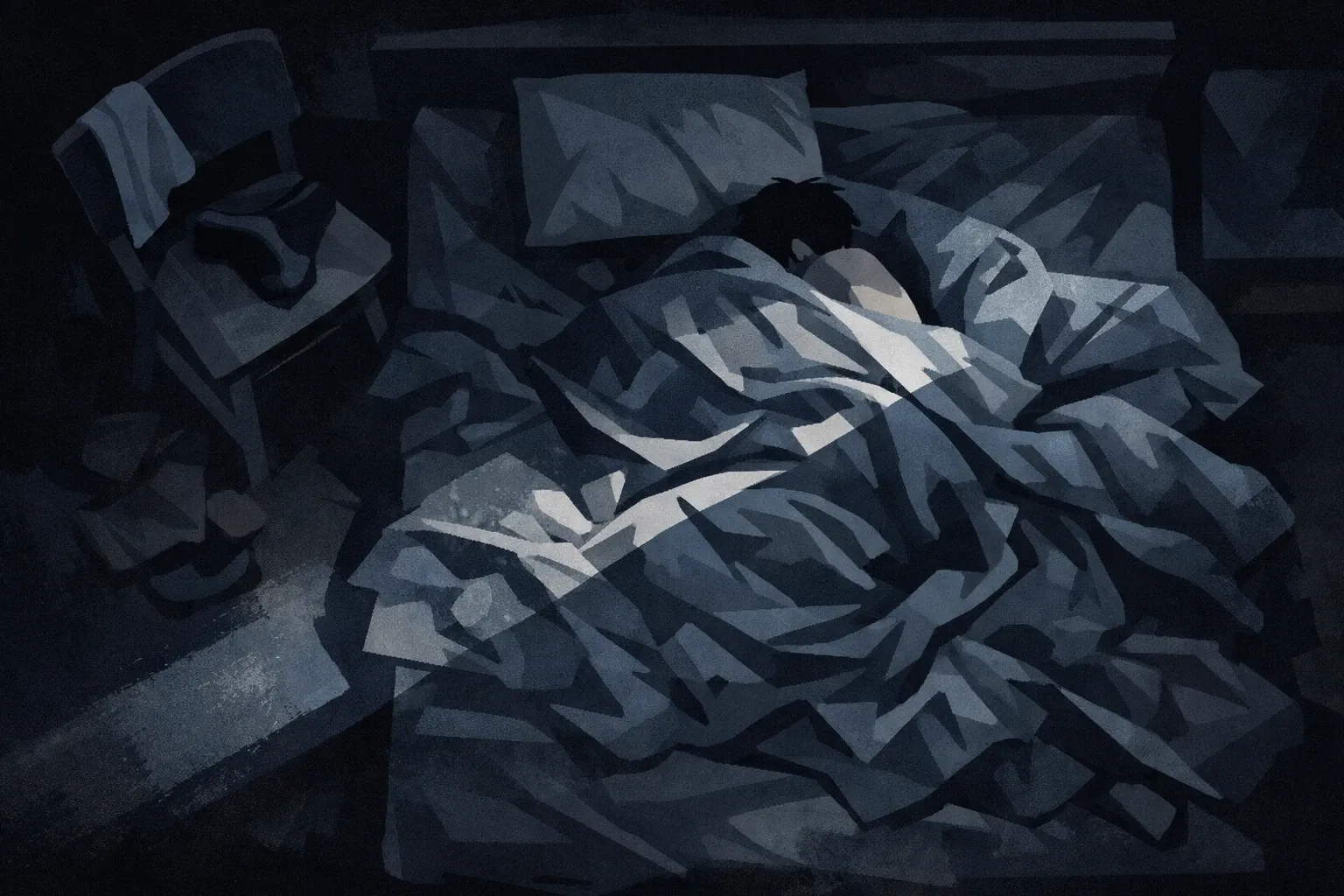A man sleeping soundly, representing the normal, involuntary nature of nocturnal emissions during NoFap
