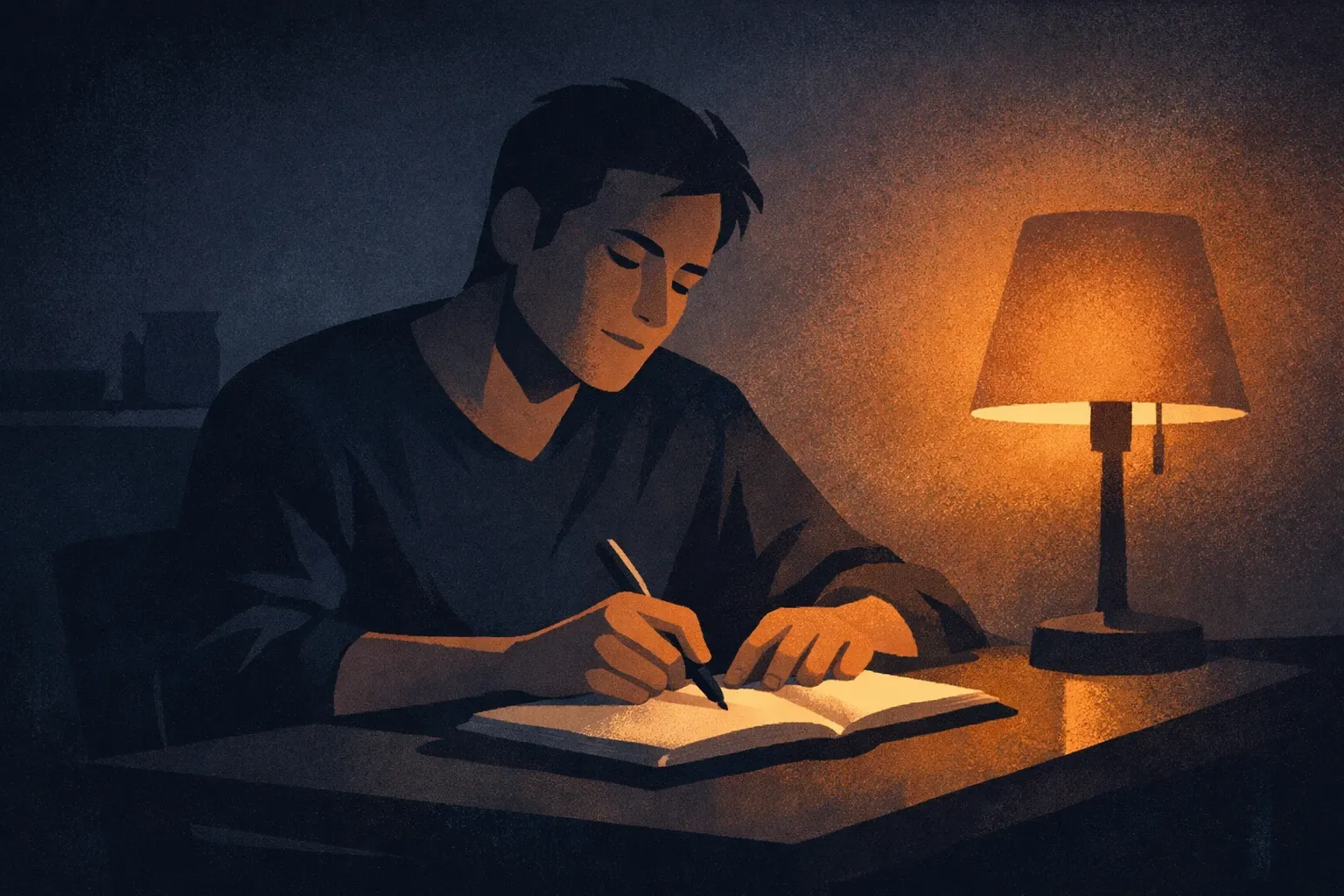 Two people talking honestly across a table, one leaning forward slightly — representing the value of breaking isolation and saying the thing out loud to someone safe