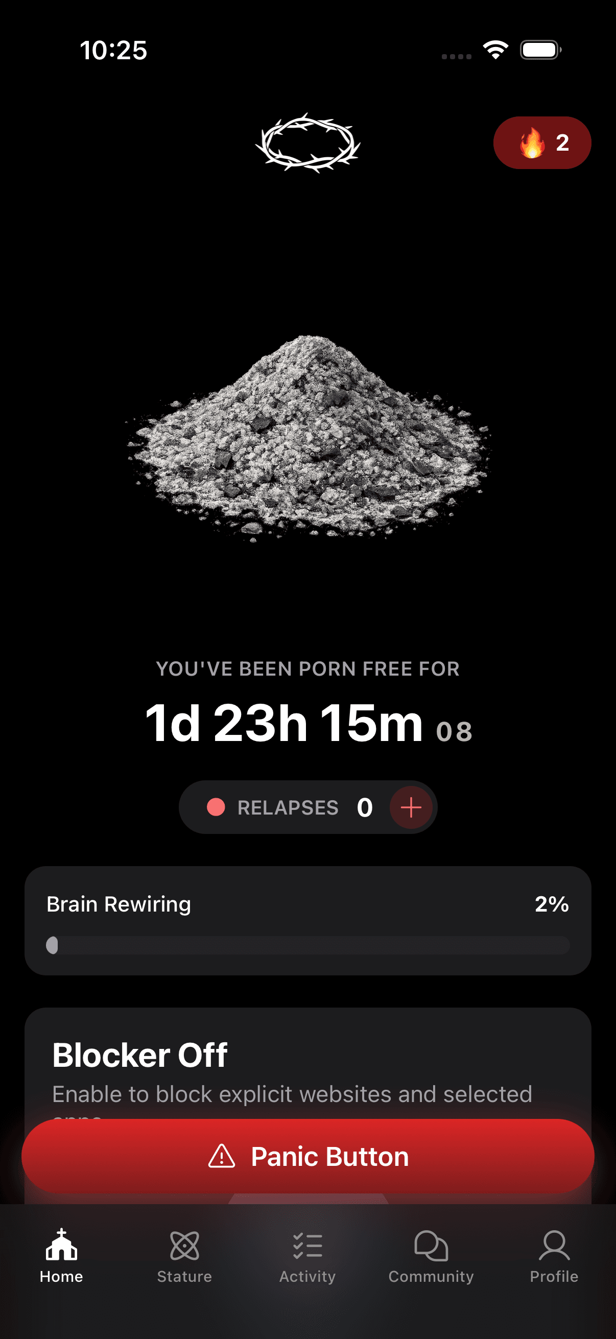 Obex app — streak tracking and rank progression